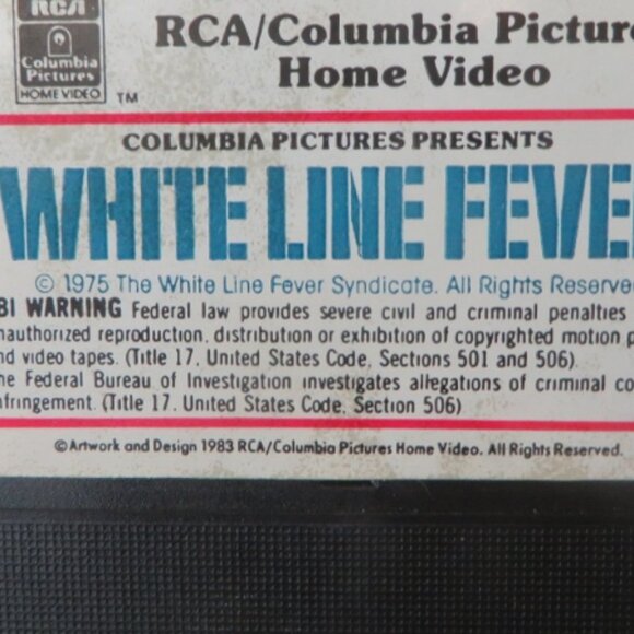WHITE LINE FEVER - 1975 - VHS (1983 Release) - Picture 7 of 7